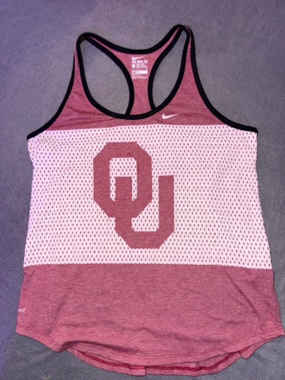 Nike Dri-FIT OU Sooners Womens Large Tank Top Oklahoma Racerback Red Workout